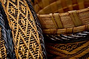Basket, Fiber, wood, pigment, Kongo peoples